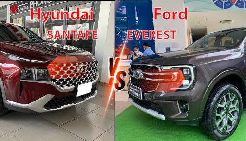 Read more about the article Nên Mua Ford Everest Titanium 2 Cầu Hay Hyundai Santa Fe Premium 2022